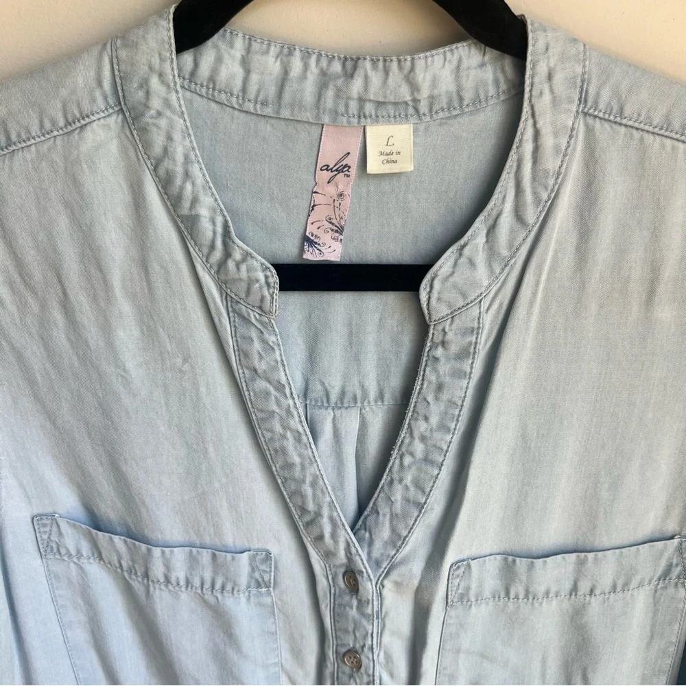 Alya Light Blue High Low Dress - Size Large - Picture 7 of 11